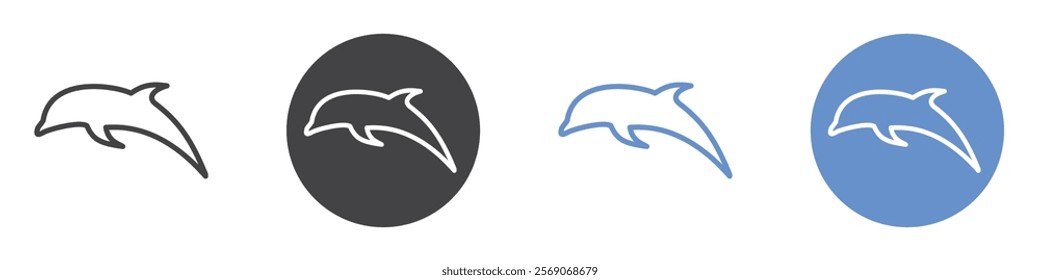Dolphine icon vector symbol outline sign