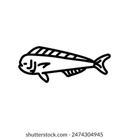 Dolphinfish Outline Icon, Vector illustration