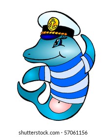Dolphin-rescuer on the white background vector eps10