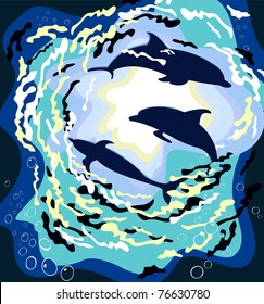 Dolphins from the deep blue sea