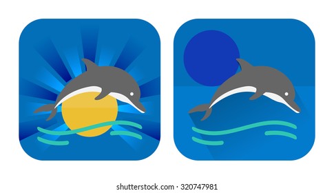 Dolphins flat icons