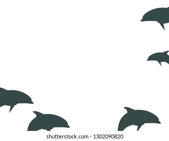Dolphins frame decor isolated