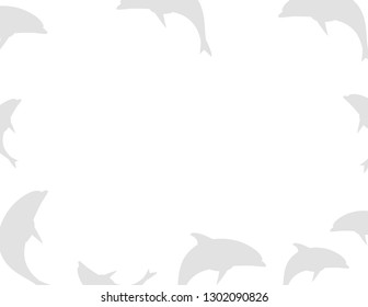 Dolphins frame decor isolated