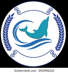  dolphins icon. logo vector.Easter Bunny.Can be used for or babies t-shirt design.Fashion print graphic.Cartoon animal illustration