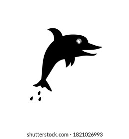 Dolphins icon vector illustration logo template