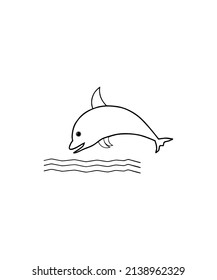 Dolphins icon vector illustration logo template