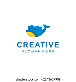 Dolphins logo design pro vector