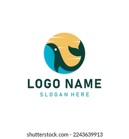 Dolphins logo design pro vector