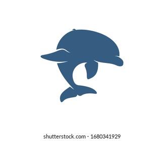 Dolphins logo design vector template. Silhouette of Dolphins design illustration