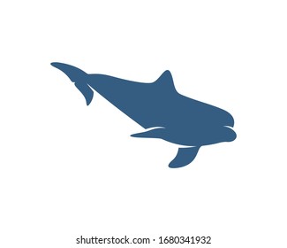 Dolphins logo design vector template. Silhouette of Dolphins design illustration