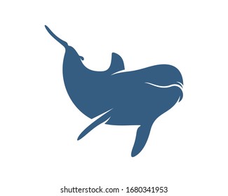 Dolphins logo design vector template. Silhouette of Dolphins design illustration