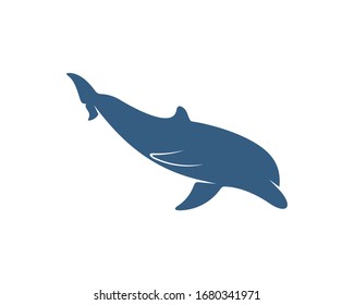 Dolphins logo design vector template. Silhouette of Dolphins design illustration