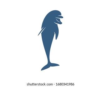 Dolphins logo design vector template. Silhouette of Dolphins design illustration