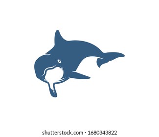 Dolphins logo design vector template. Silhouette of Dolphins design illustration