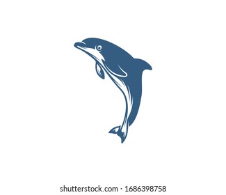 Dolphins logo design vector template. Silhouette of Dolphins design illustration