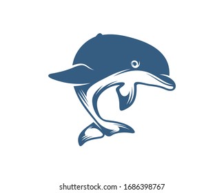 Dolphins logo design vector template. Silhouette of Dolphins design illustration