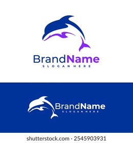 Dolphins logo vector illustration. Dolphins logo design concept template