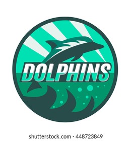 Dolphins Modern Vector Logo Sports Teams: Stock-Vektorgrafik