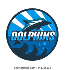 Dolphins. Modern vector logo for sports teams and clubs.