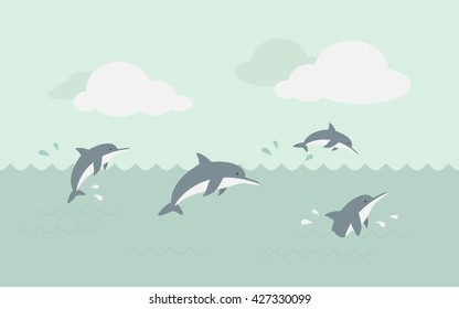 dolphins in the ocean