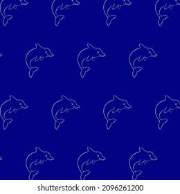 Delfines en azul - imagen vectorial