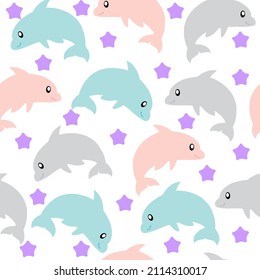 Dolphins on a white background