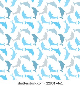Dolphins seamless background. Dolphin seamless pattern background vector illustration
