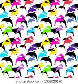 Dolphins Seamless pattern