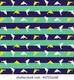 Dolphins seamless pattern background