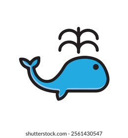 Dolphins are spouting water upwards