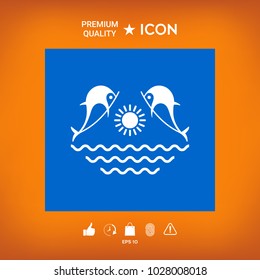 Dolphins with sun & sea - Logo