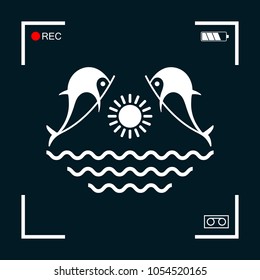 Dolphins with sun & sea - Logo