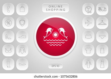Dolphins with sun & sea - Logo