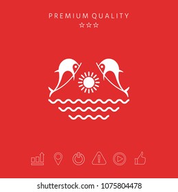 Dolphins with sun & sea - Logo