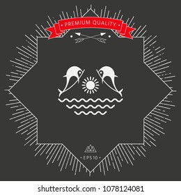 Dolphins with sun & sea - Logo