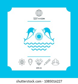 Dolphins with sun & sea - Logo
