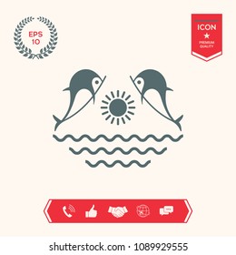 Dolphins with sun & sea - Logo