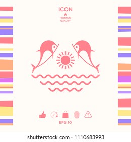 Dolphins with sun & sea - Logo