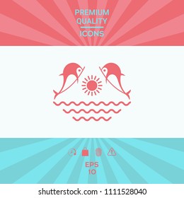 Dolphins with sun & sea - Logo