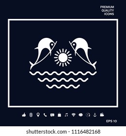 Dolphins with sun & sea - Logo