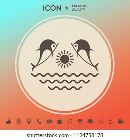 Dolphins with sun & sea - Logo