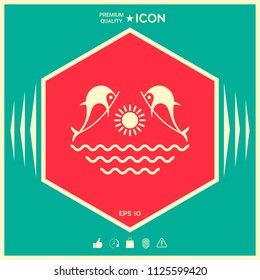 Dolphins with sun & sea - Logo