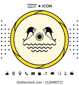 Dolphins with sun & sea - Logo