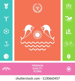 Dolphins with sun & sea - Logo