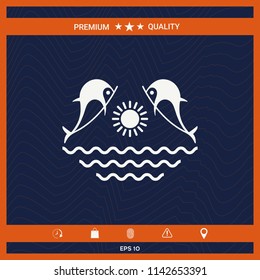 Dolphins with sun & sea - Logo