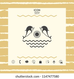 Dolphins with sun & sea - Logo