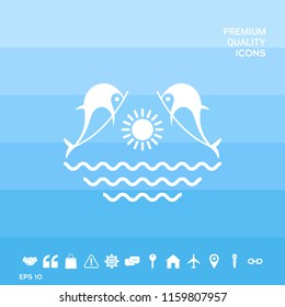 Dolphins with sun & sea - Logo