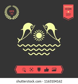 Dolphins with sun & sea - Logo