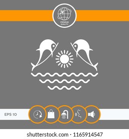 Dolphins with sun & sea - Logo