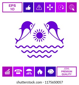 Dolphins with sun & sea - Logo